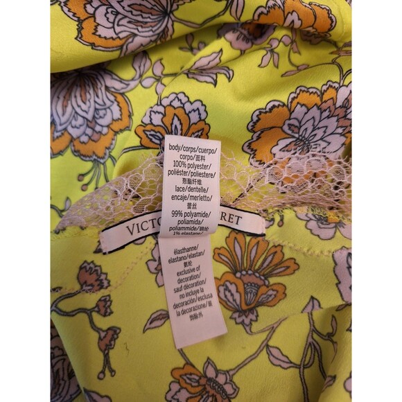 VICTORIA'S SECRET Yellow Floral Lace Trim Camisole Tank Sz L Romantic Fairy Y2K - Picture 8 of 9